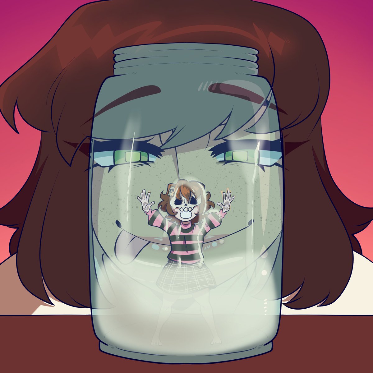 Here is a smexy YCH of @BonesRambles in my special jar. How many would like to join?

#sizetwitter

(Drawn by the wonderful <a href="/Moth_Maid/">🔞Moth Maid🔞</a> !)