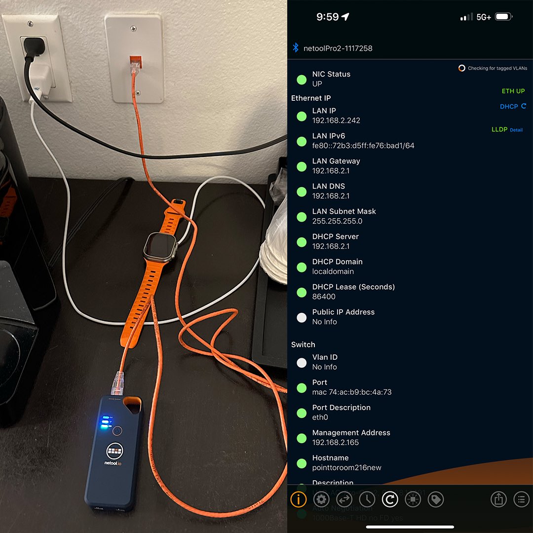netool_io's tweet image. Did you know that some switch ports pass all tagged vlans by default? We used our NETOOL.io Pro2 to make sure public facing ports are secure.
#networking #infosec #bluetooth