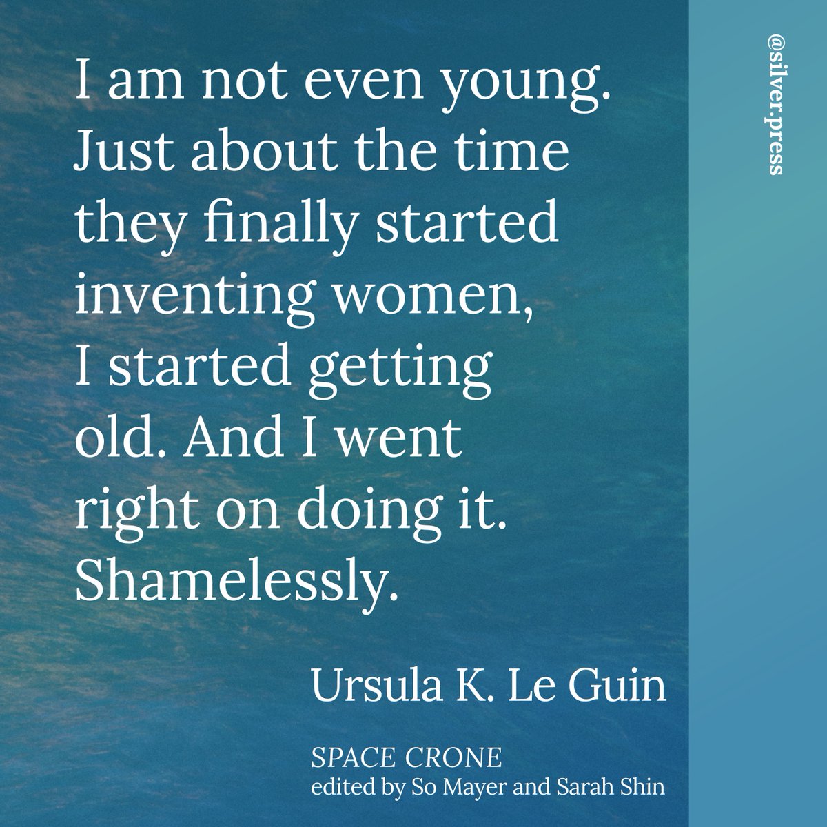 Ursula K. Le Guin on ageing. 

From SPACE CRONE by @ursulakleguin, a collection of her writings on feminism and gender edited and introduced by @such_mayer and Sarah Shin