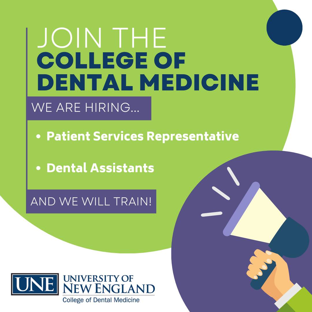 CDM is looking for professional staff to work in our Oral Health Center! Check out the links for more information!
Patient Service Representative: une.peopleadmin.com/postings/14832
Dental Assistants: une.peopleadmin.com/postings/14812
#jobopportunity #jobopening