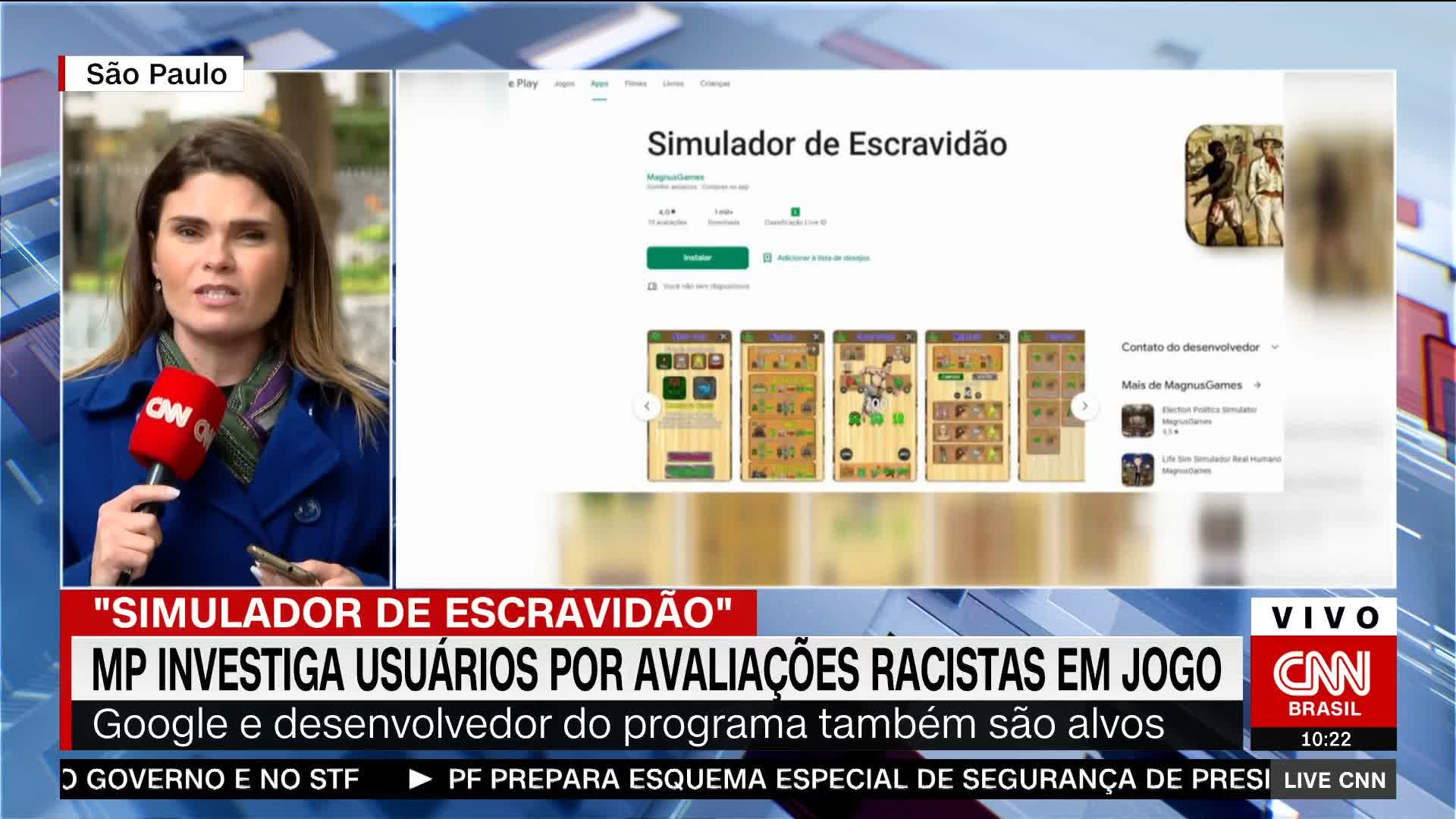 CNN Brasil on X: Além do Google e da Magnus Games, o Ministério Público de  São Paulo investiga usuários que deixaram comentários racistas na avaliação  do jogo Simulador de Escravidão. Para a