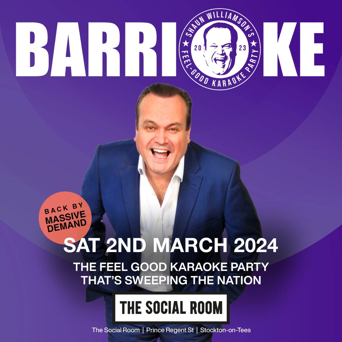 BACK BY DEMAND 🚨 Shaun Williamson hosts @Barrioke1 with his usual trademark warmth and teasing banter, accompanying participants on stage, creating a riotous, joyous moment that people will never forget. The ultimate Insta moment! fatso.ma/XYdH