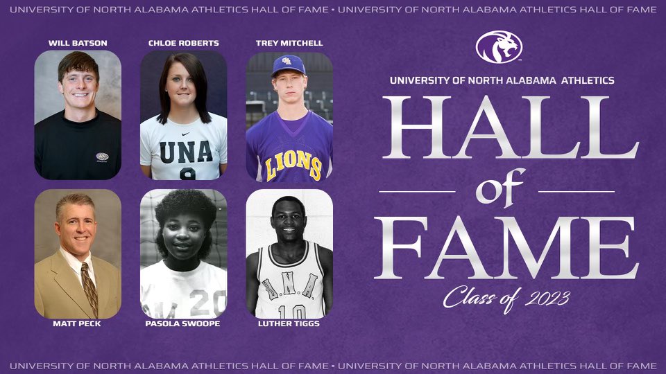 OUR Legends! 🙌

Your Class of 2023 for the UNA Hall of Fame! 👏👏👏

📰🔗: ow.ly/3Hth50OzEA2

#RAISEDtheRoar
#RoarLions!
