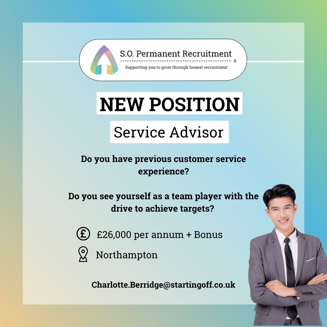 starting_off's tweet image. We have a fantastic opportunity from our #SOPermanent Division for a service advisor to join a growing department. This job role is an ideal #GradJob or for someone with some experience in a previous #CustomerService position. #ApplyNow to charlotte.berridge@startingoff.co.uk