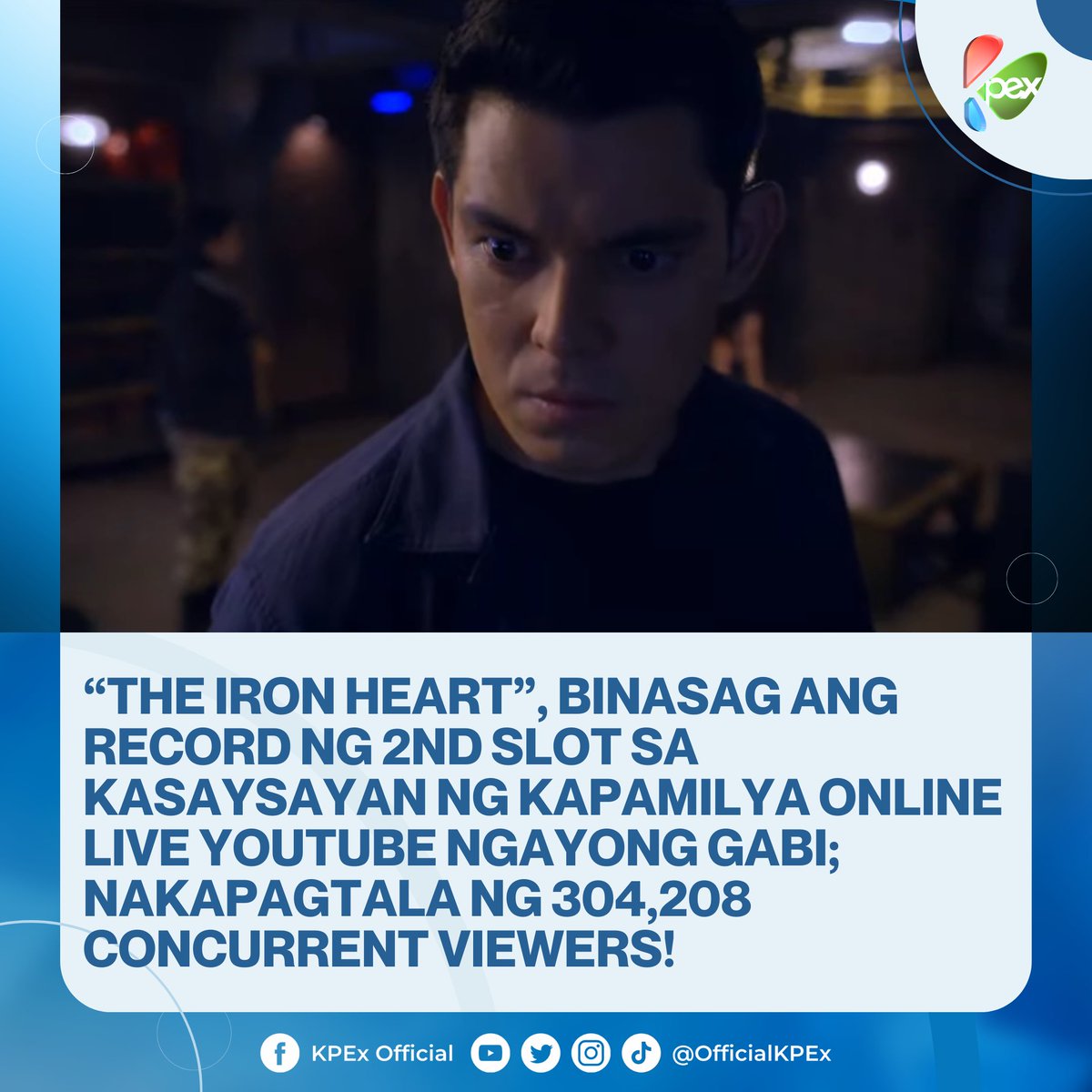 SALAMAT SA PINAKAMALAKAS NA SUPORTA, KAPAMILYA! 🦾

LOOK: @StarCreativesTV serye na “The Iron Heart”, binasag ang record ng 2nd slot sa buong kasaysayan ng Kapamilya Online Live Youtube; nakapagtala ng 304,208 concurrent viewers! 

@teamgutierrez @ijakecuenca 
#TIHPasabog