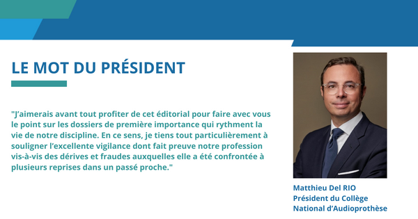 CNAudioprothese's tweet photo. Dans son éditorial, le Président @DelRioMatthieu fait le point sur les dossiers de première importance qui rythment la vie du métier d’#audioprothésiste. Découvrez-vite le mot du Président dans le numéro 3 des cahiers de l’audition 👇
https://t.co/FtBFCDfoJg

#cda #editorial https://t.co/UvQg62vFqm