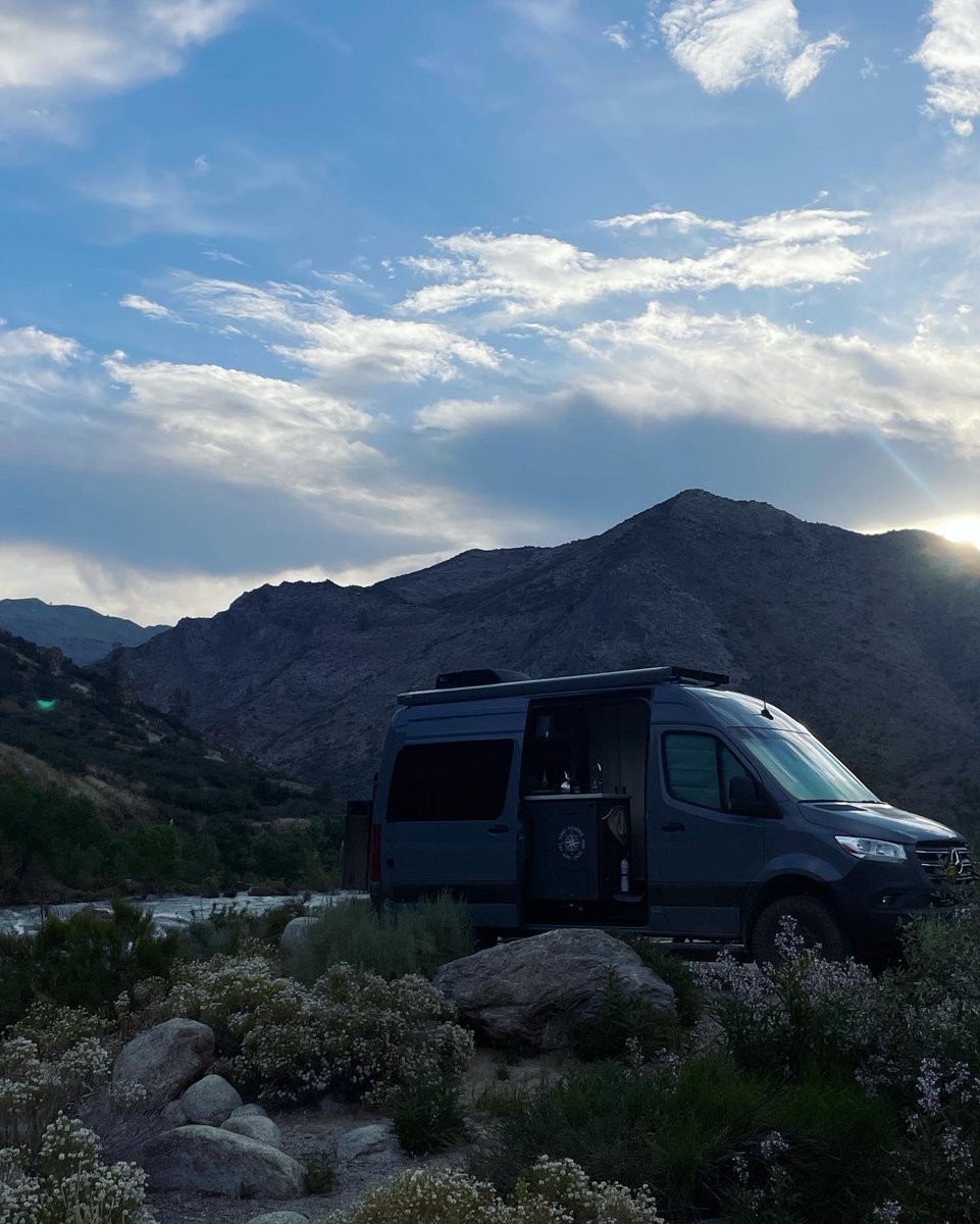 “The mountains are calling and I must go.” But first, coffee. @firedeptcoffee @SequoiaKingsNPS #aeropress #steelyvan #tmchappycamper #campingvibes