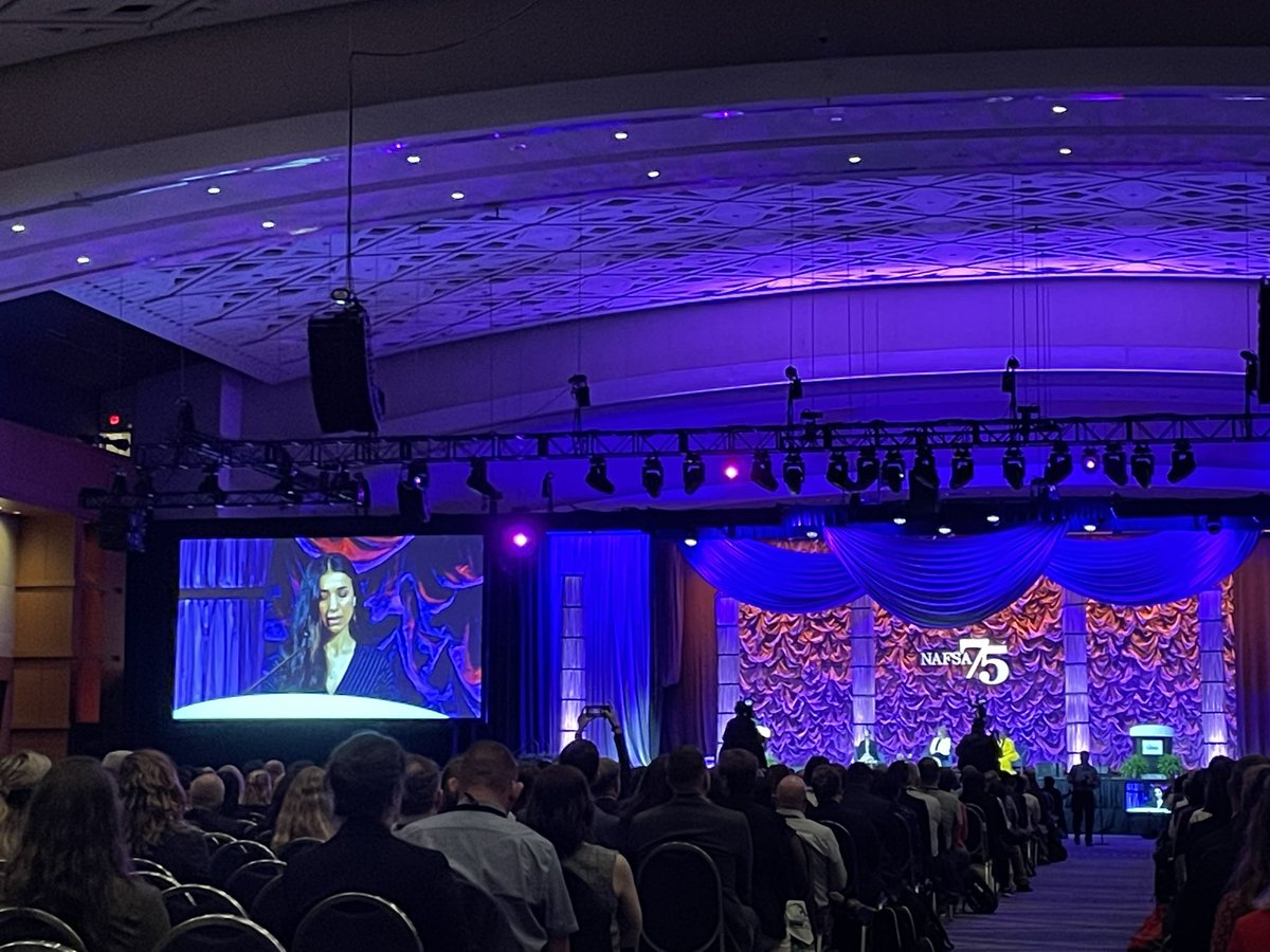 Powerful message from Nobel Laureate <a href="/NadiaMuradBasee/">Nadia Murad</a> at <a href="/NAFSA/">NAFSA</a> #WomensRightsAreHumanRights #powerofeducation  #nafsa2023