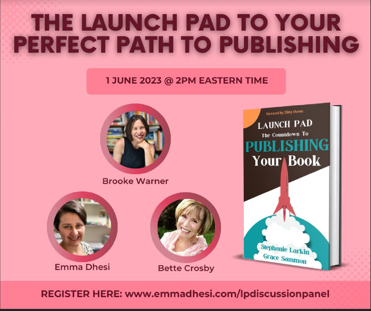 FREE PUBLISHING CHAT! @brooke_warner and Betty Lee Crosby! With @emmadhesi   Register: emmadhesi.lpages.co/launch-pad-pan…
#publishing  #publish #publishers #freewebinar