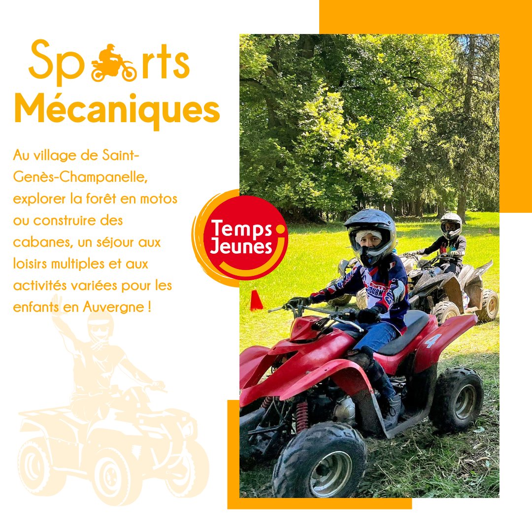 🏍️ Explore la forêt en moto, fait des slaloms et découvre des terrains aménagés dans le magnifique parc du Château de Theix !

👇ow.ly/5Bzk50OxHPk

#coloniedevacances #auvergne #colo #france #nature #ete #tempsjeunes #vacancesete #moto #quad