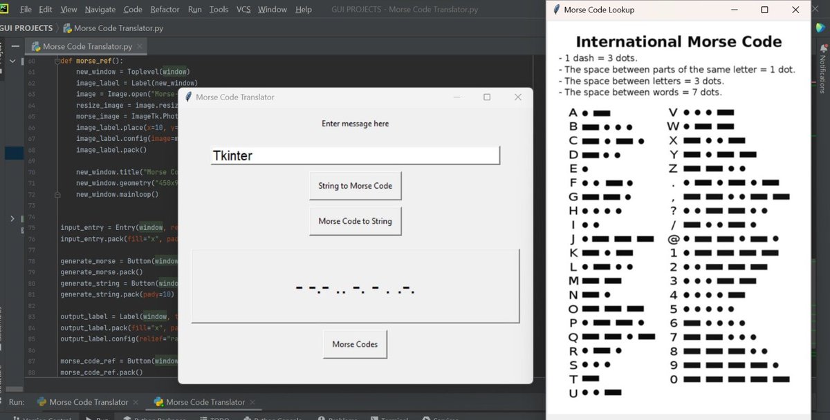 Day 47✅
Morse Code Translator
#100DaysofCode #tkinter #Python