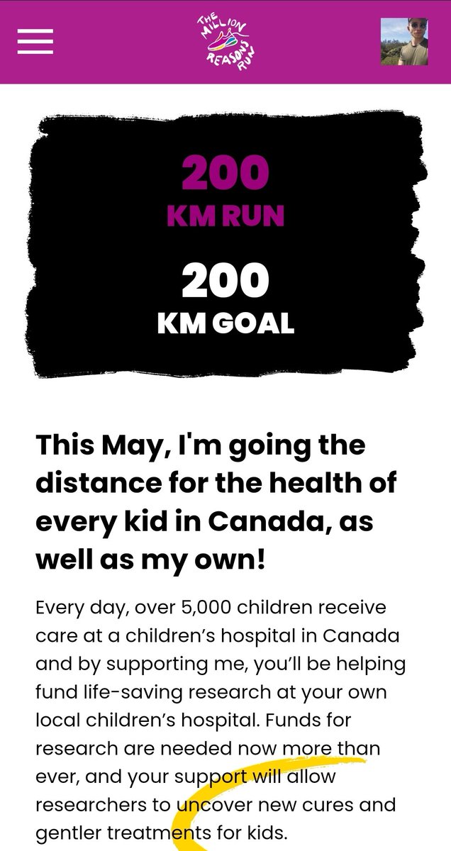 Dominique Vervoort (@dvervoort94) on Twitter photo Glad to have reached my running goal of 200km in May for #MillionReasonsRun.
Days of 📢 #HealthForAll at #WHA76 helps remind us that everyone, everywhere, deserves a chance to live a healthy life.
Still 36 hours to support my fundraiser for <a href="/sickkids/">SickKids Foundation</a>: millionreasons.run/fundraisers/do… Glad to have reached my running goal of 200km in May for #MillionReasonsRun.
Days of 📢 #HealthForAll at #WHA76 helps remind us that everyone, everywhere, deserves a chance to live a healthy life.
Still 36 hours to support my fundraiser for <a href="/sickkids/">SickKids Foundation</a>: millionreasons.run/fundraisers/do…