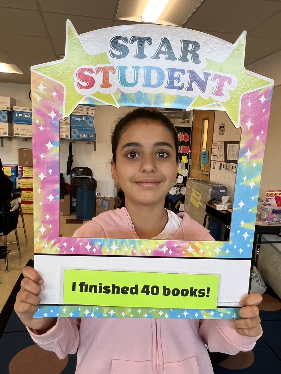 Mike and Hana finished our 40 Book Challenge!  Fantastic work!  #glenoaksschool