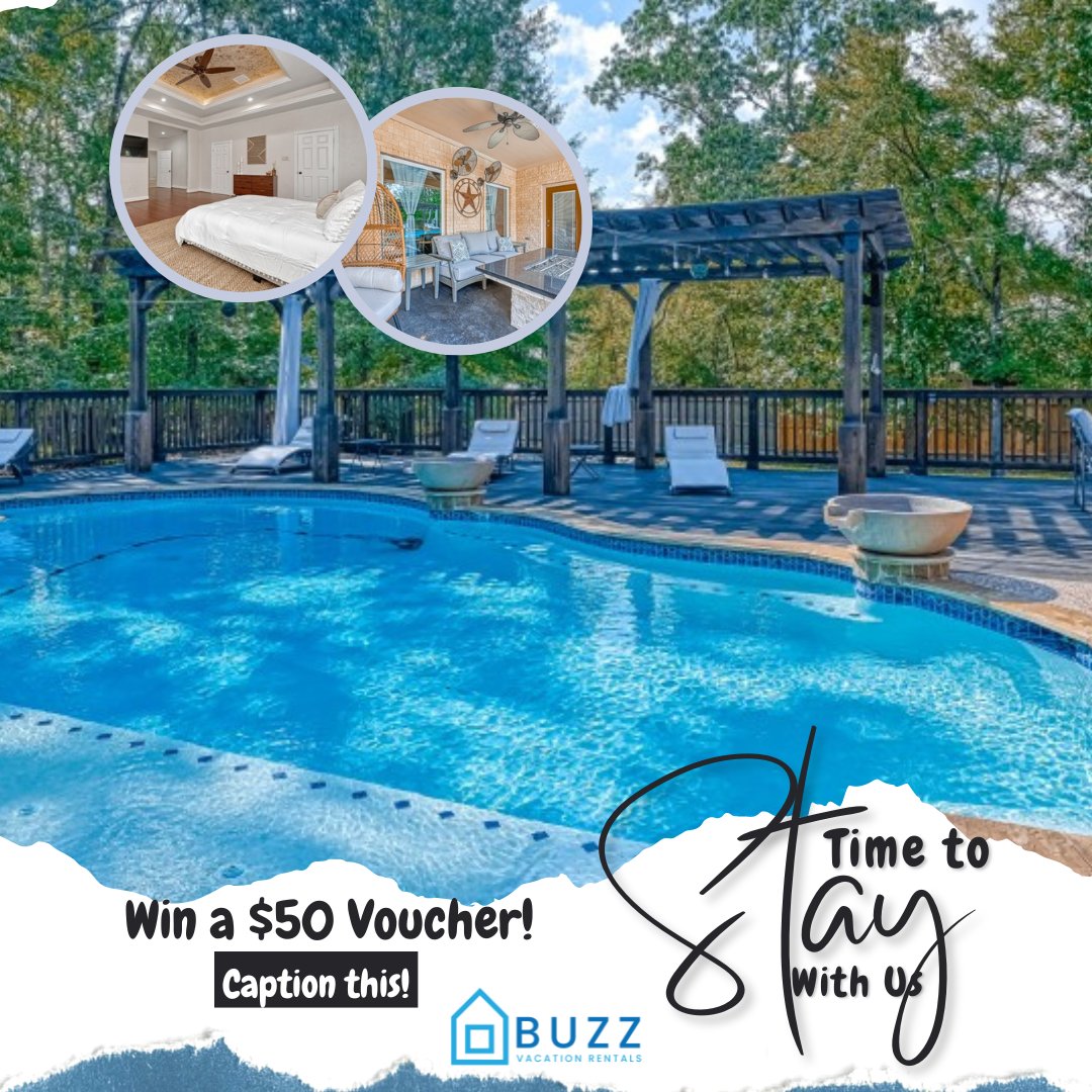 Caption this photo of one of our stunning properties and win big! Top 3 captions get $50 voucher for their next stay. Leave your caption below, tag a friend to increase your chances of winning.  
#BuzzVacationRentals #CaptionContest #WinAVoucher #VacationGoals