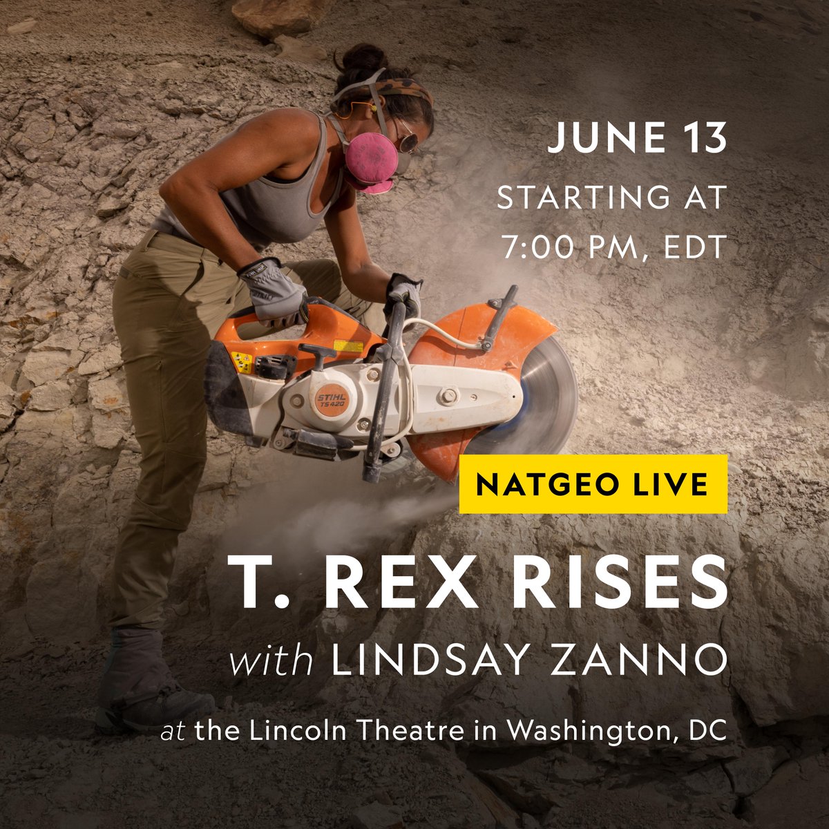 Lindsay Zanno 🦖 T. rex Rises | June 13 at the Lincoln Theater Get your tickets now! ➡ on.natgeo.com/45c5XzG