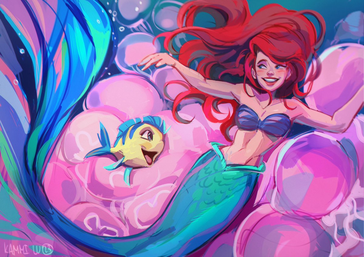 #Ariel really loved this moment in the movie! and wanted to draw a cartoon Ariel in this image 🤧🤧💖