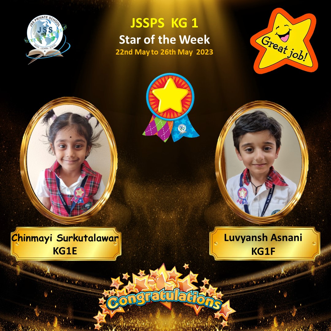 A big applause for the shining stars of Kindergarten! Congratulations to our little wonders! @sureshbhojraj 
#JSSPS #Kindergarten #staroftheweek #congratulations #happylearning #KHDA #jssprivateschool