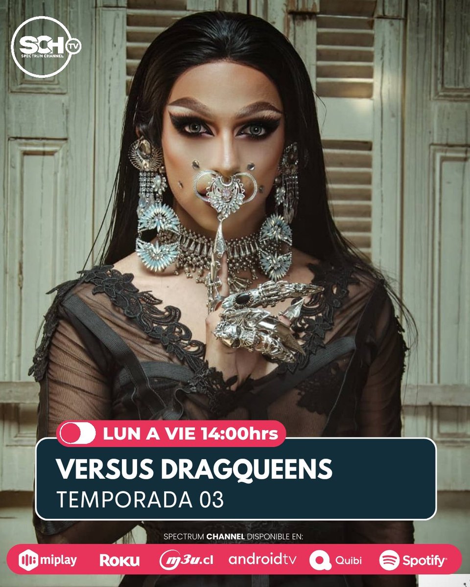 PRIDEtvLatam's tweet photo. Recuerda, de lunes a viernes a las 14hrs un nuevo episodio de #versusdragqueens 👑 temporada 03 por #SpectrumChannel El Canal de todos los Colores 🌈 https://t.co/p3LyLI8g0z