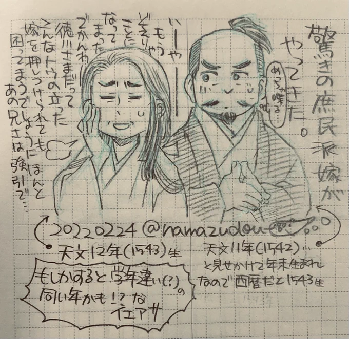 拙作の旭姫(らくがき再掲)。