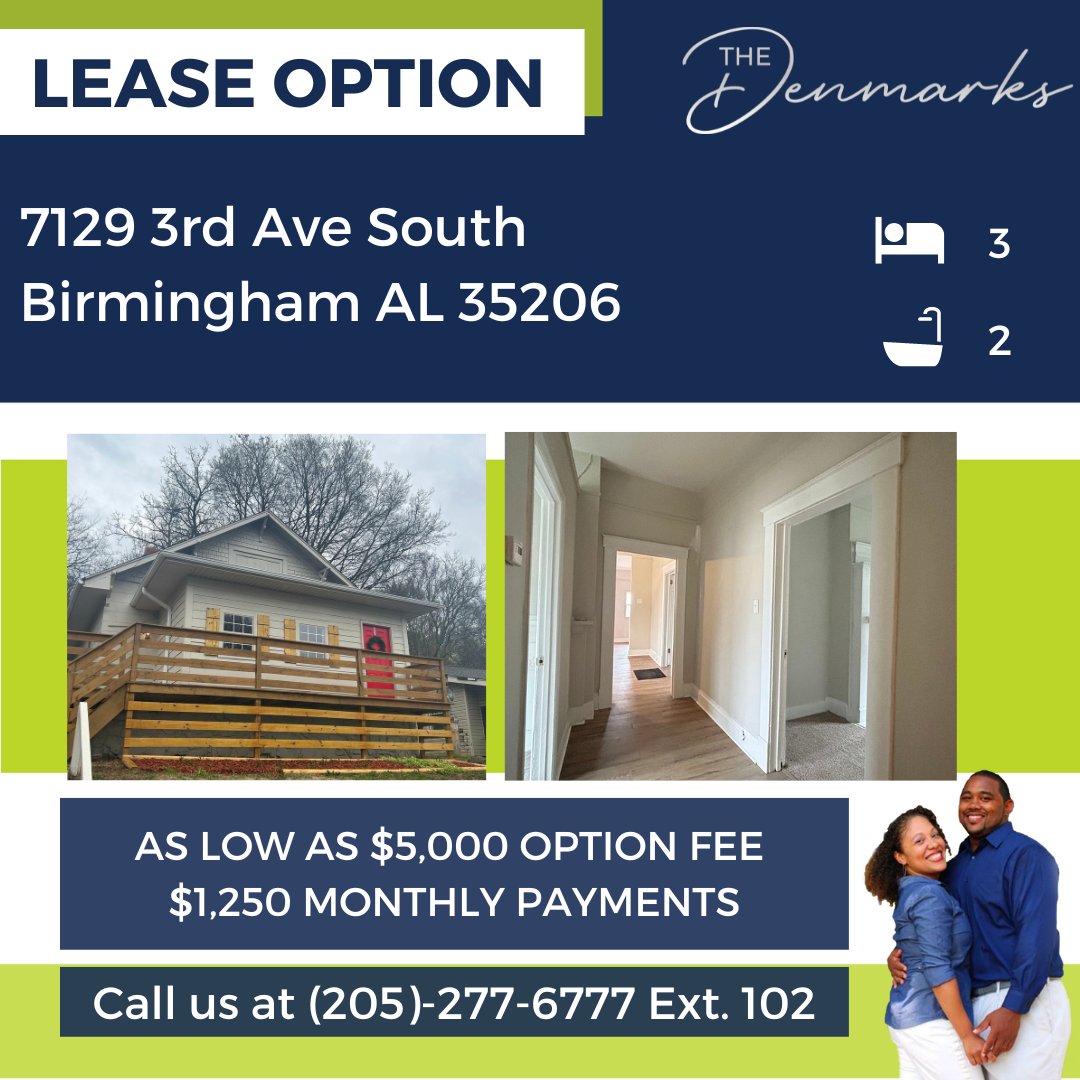 This 3/2 home is available for Lease Options today! Call us now at (205)-277-6777 Ext. 102 #dphomebuyers #denmarkproperties #antonioandashleydenmark #webuyhouses #birminghamalabama #realestate #nicehomes #leaseoptions