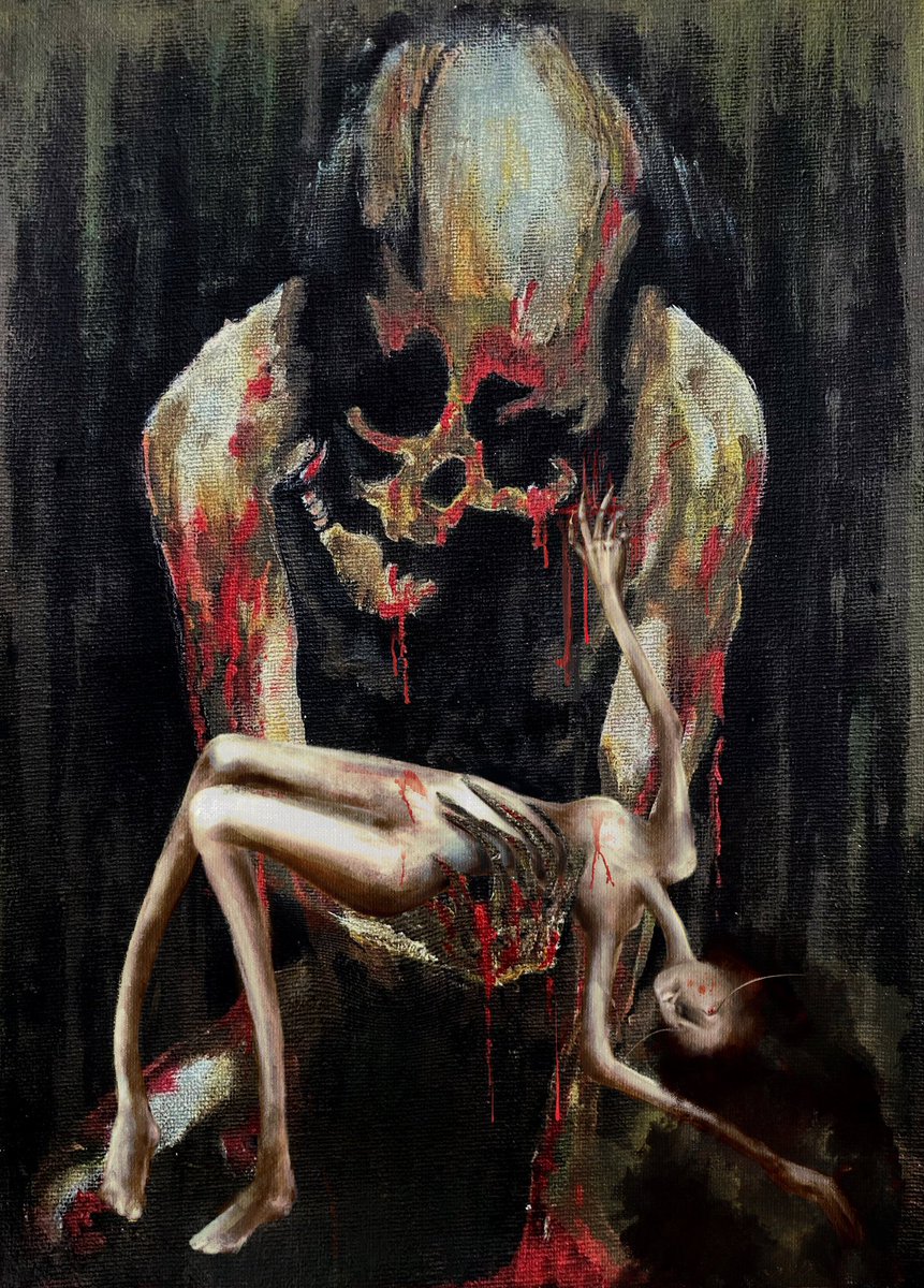 <a href="/bodh_io/">bodh.io 👁️</a> Hi 🖤

"Bloody Symphony" 

7 ed left/ 5 $XTZ

Acrylic on canvas &amp; digital art
collab with @EMEDobleNFT

objkt.com/asset/KT1KPGdY…