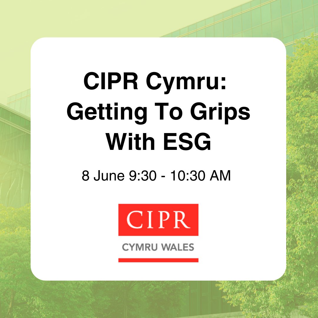 Outwrite (@outwritepr) on Twitter photo Eager for insight on all things #ESG? 🚨
On <a href="/CIPR_Cymru/">CIPR Cymru</a>’s upcoming webinar, <a href="/Anthony_Bullick/">Anthony Bullick</a> will be sharing what to keep in mind when communicating environmental, social, and governance activity.
Register to learn more about this 🔥topic.
📆 8 June 9:30AM
cipr.co.uk/CIPR/Events/Ev… Eager for insight on all things #ESG? 🚨
On <a href="/CIPR_Cymru/">CIPR Cymru</a>’s upcoming webinar, <a href="/Anthony_Bullick/">Anthony Bullick</a> will be sharing what to keep in mind when communicating environmental, social, and governance activity.
Register to learn more about this 🔥topic.
📆 8 June 9:30AM
cipr.co.uk/CIPR/Events/Ev…