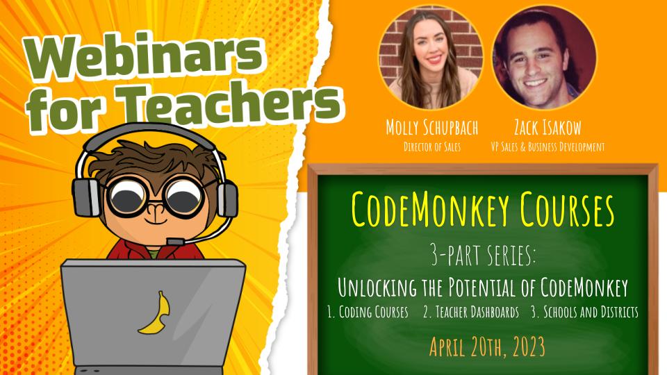CodeMonkeySTU's tweet image. Watch "Unlocking the Potential of CodeMonkey”
1. CodeMonkey Courses
2. Teacher Dashboards
3. Use for Schools and Districts
Check out all our videos made to help teachers: ▶️Codemonkey.com/webinars
.
.
#CodingforSchools #CodingforDistricts #CodingforKids #CodingforTeenagers