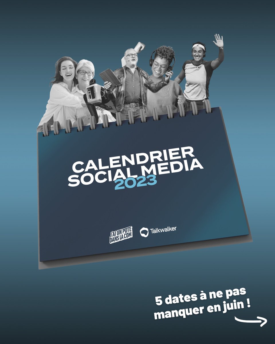 🚀 Comme vous le savez, notre Calendrier Social Media 2023 est en ligne !

🗓️ Pour vous aider dans votre stratégie éditoriale, voici quelques dates clés pour  juin !

En partenariat avec <a href="/TalkwalkerFr/">Talkwalker France</a>