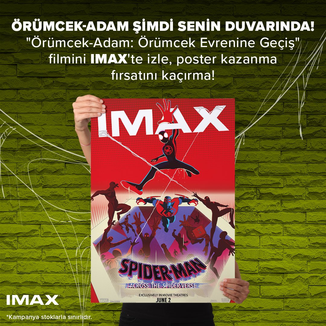 Örümcek-Adam şimdi senin duvarında!🕷️
'Örümcek-Adam: Örümcek Evrenine Geçiş' filmini IMAX'te izle, poster kazanma fırsatını kaçırma!🕸️ #Spiderverse #Spiderman #ParibuCineverse