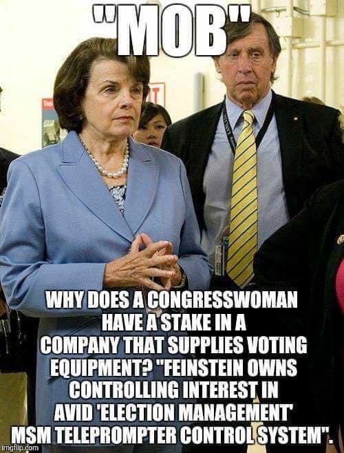 DID YOU KNOW? 
Crooked Democrat Senator from California Diane Feinstein 
still Remains and Office after 60+ years!

For 20 of these years she Employed a Chinese Communist Spy!

She refuses to Retire & an Excellent Example for Mandatory Term Limits!