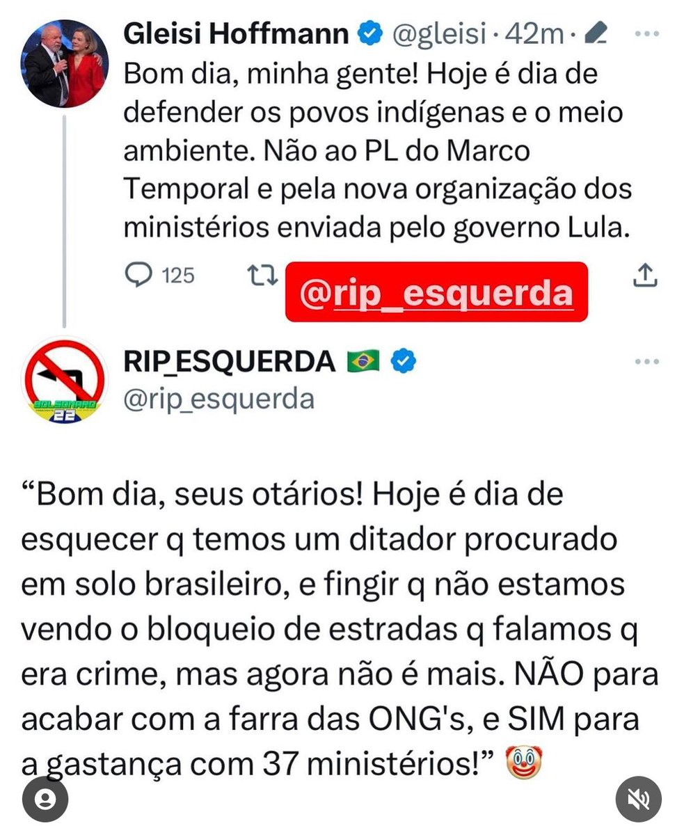JulioRonha's tweet photo. @gleisi 🤣🤣🤣🤣🤣 essa esquerda é noção zero!! https://t.co/e9HXC5nqS9