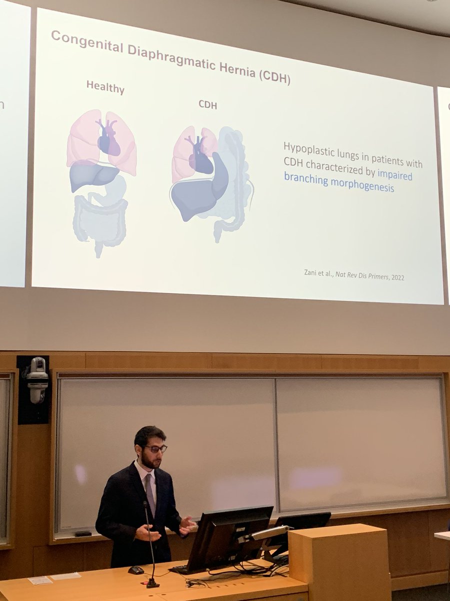 Exciting lecture by <a href="/dr_khalaj/">Kasra Khalaj, PhD, MSc</a> from <a href="/Zani_Lab/">Zani Lab</a> and recipient of the prestigious Sass-Kortsak award at <a href="/SickKidsNews/">The Hospital for Sick Children (SickKids)</a>! Spearheading translational studies on the use of human stem cell #EVs to promote lung development in #CDH <a href="/CDHUK_CHARITY/">CDH UK</a> <a href="/cdhintl/">CDH International</a> <a href="/SKDevStemCell/">Developmental, Stem Cell & Cancer Biology</a> @IsevComms <a href="/UofT/">University of Toronto</a>