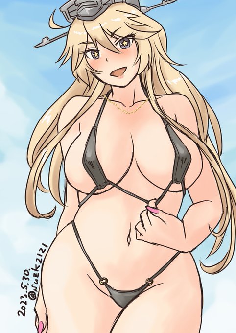 #艦これ版深夜の真剣お絵描き60分一本勝負
#艦これ版真剣お絵描き60分一本勝負_20230530
水着アイオワ💖 