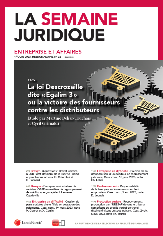JCPEntreprise's tweet photo. Le numéro 22 du #JCPE est bouclé et bientÎt en ligne sur #Lexis360Intelligence pour les abonnés https://t.co/WrkTyLQpRN