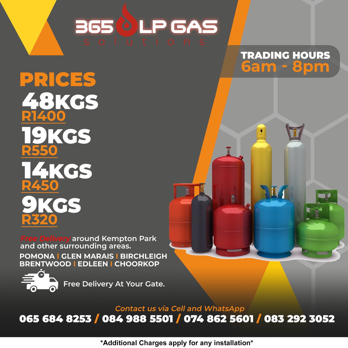djstarneo's tweet photo. We deliver quality LP Gas for free in and around Kempton Park. Contact us now.
#Loadshedding
#solutions https://t.co/K9ey9avlSr