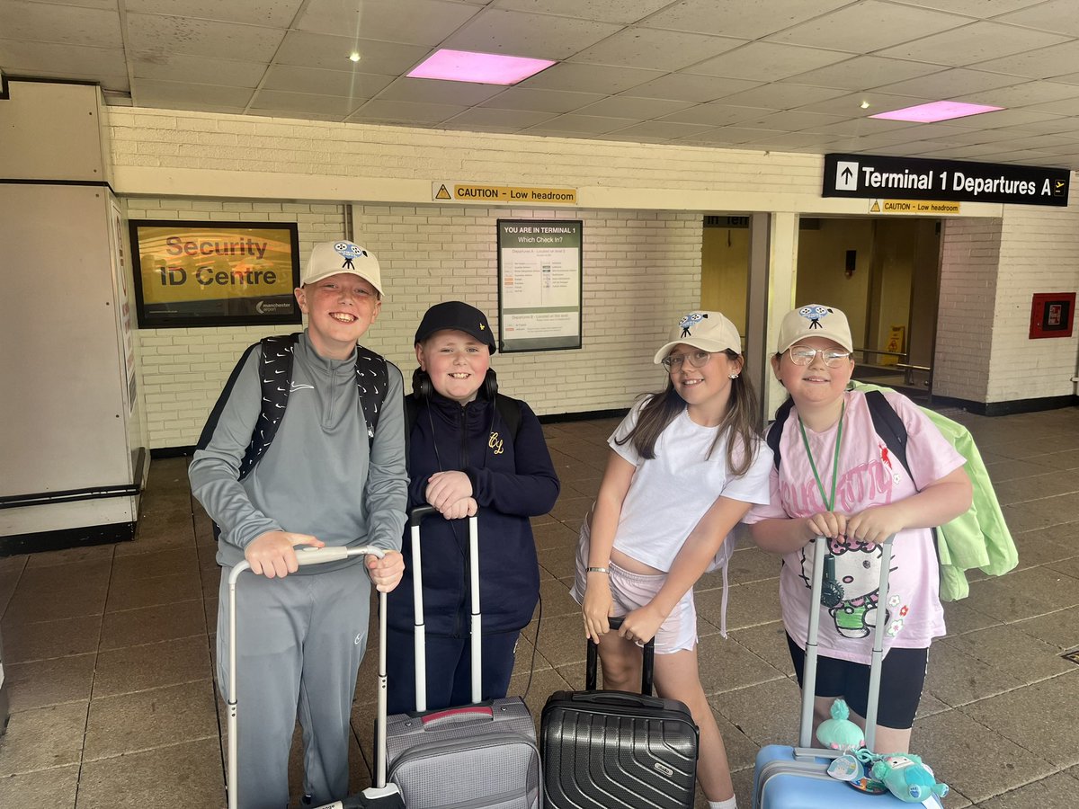 The filming group have arrived safely to Manchester Airport ☀️