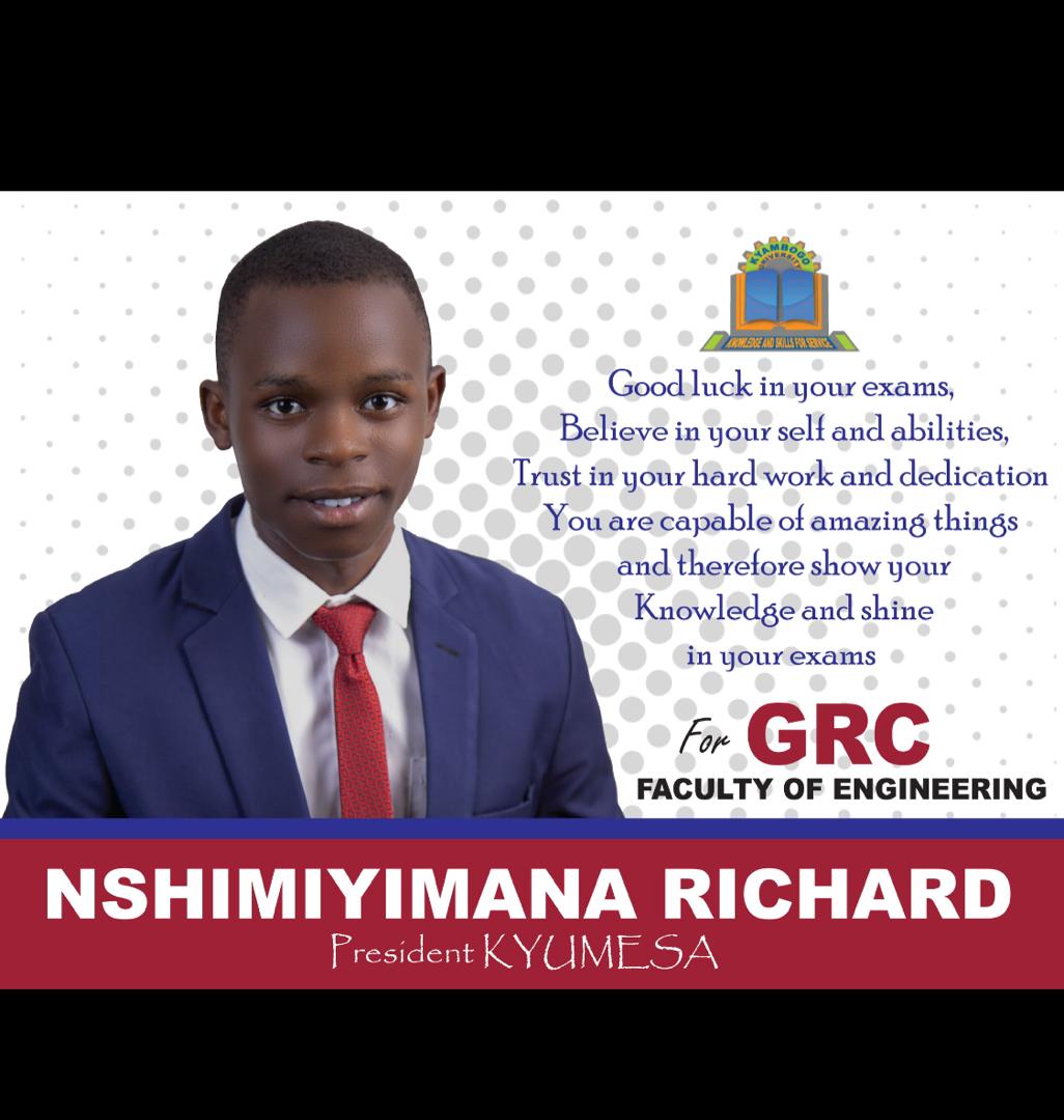 Dear gallant combatants of Kyambogo University , you are capable of amazing things.Let you shine in your forthcoming exams.