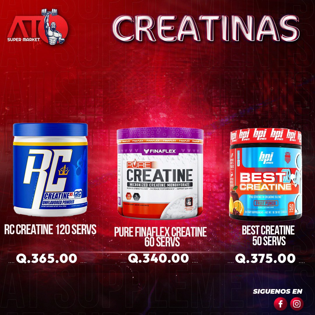ATsupplements's tweet image. Creatinas disponibles, realiza tu pedido vía dm o por WhatsApp al 31941949

#Creatina #fitnessgt #guatemala
#suplementos