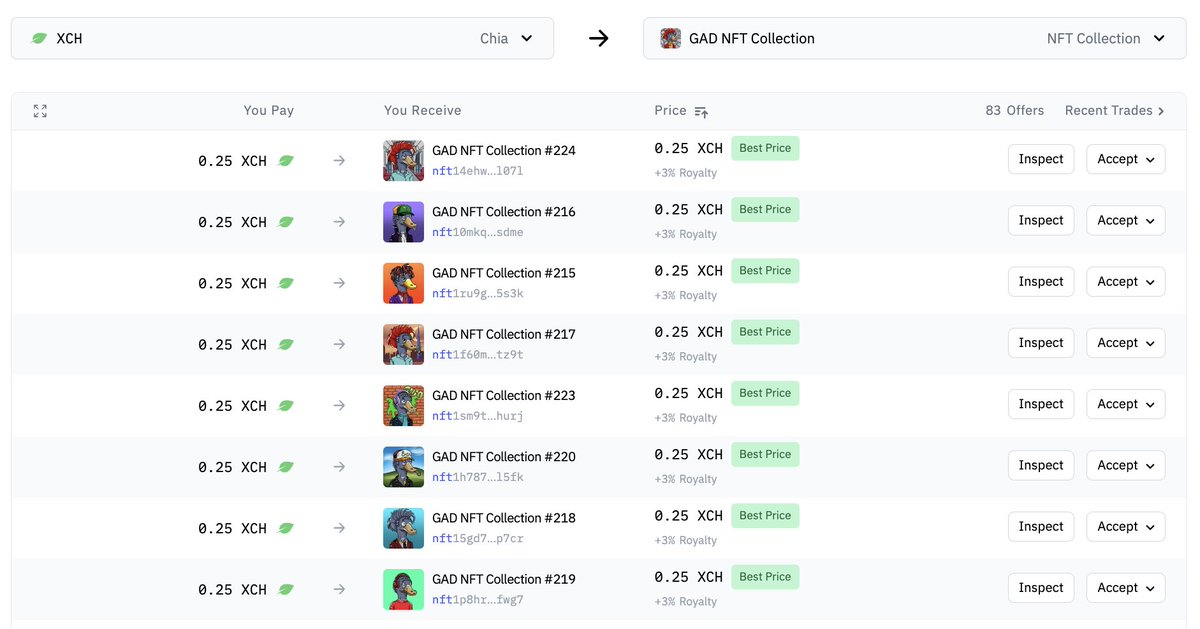 Friends! 🤗
We remind you that we have our own NFT collection! dexie.space/offers/col13ce…

All proceeds from the sale of NFTs and royalties go to the development of our project, which you can always support!

#chia #xch #nft 
<a href="/hoffmang/">Gene Hoffman hoffmang.xch 🌱</a> <a href="/gospaceport/">Digital Spaceport</a> <a href="/MintGarden_io/">MintGarden</a>