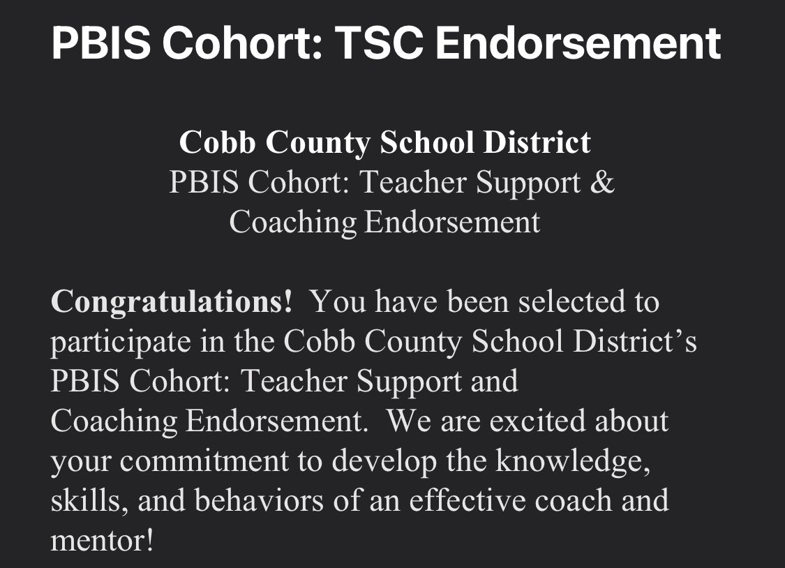 Excited to grow in new areas this next school year! Supporting all students and impacting a positive school culture has always been a passion 💙 <a href="/NESBraves/">Nickajack Elementary</a> <a href="/cobb_pbis/">CobbPBIS</a>