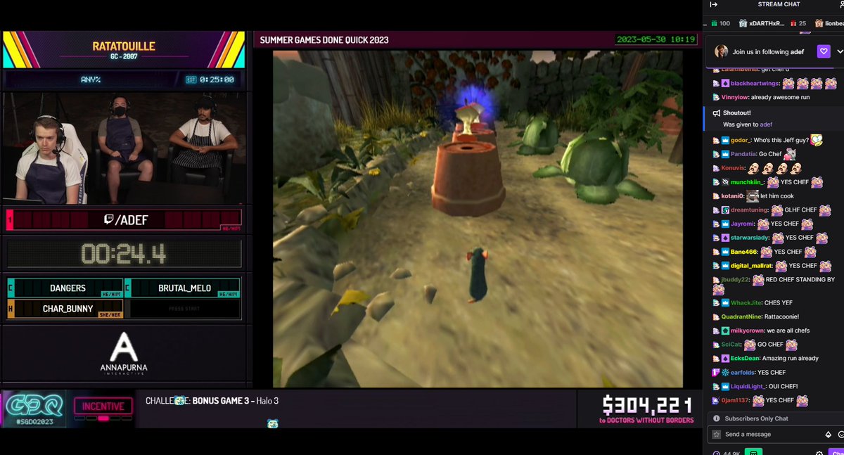ChelWongAudio's tweet photo. YES CHEF THANK YOU CHEF
#sgdq #summergamesdonequick #gamedonequick #gdq #SGDQ2023 https://t.co/Zr51td9GSb