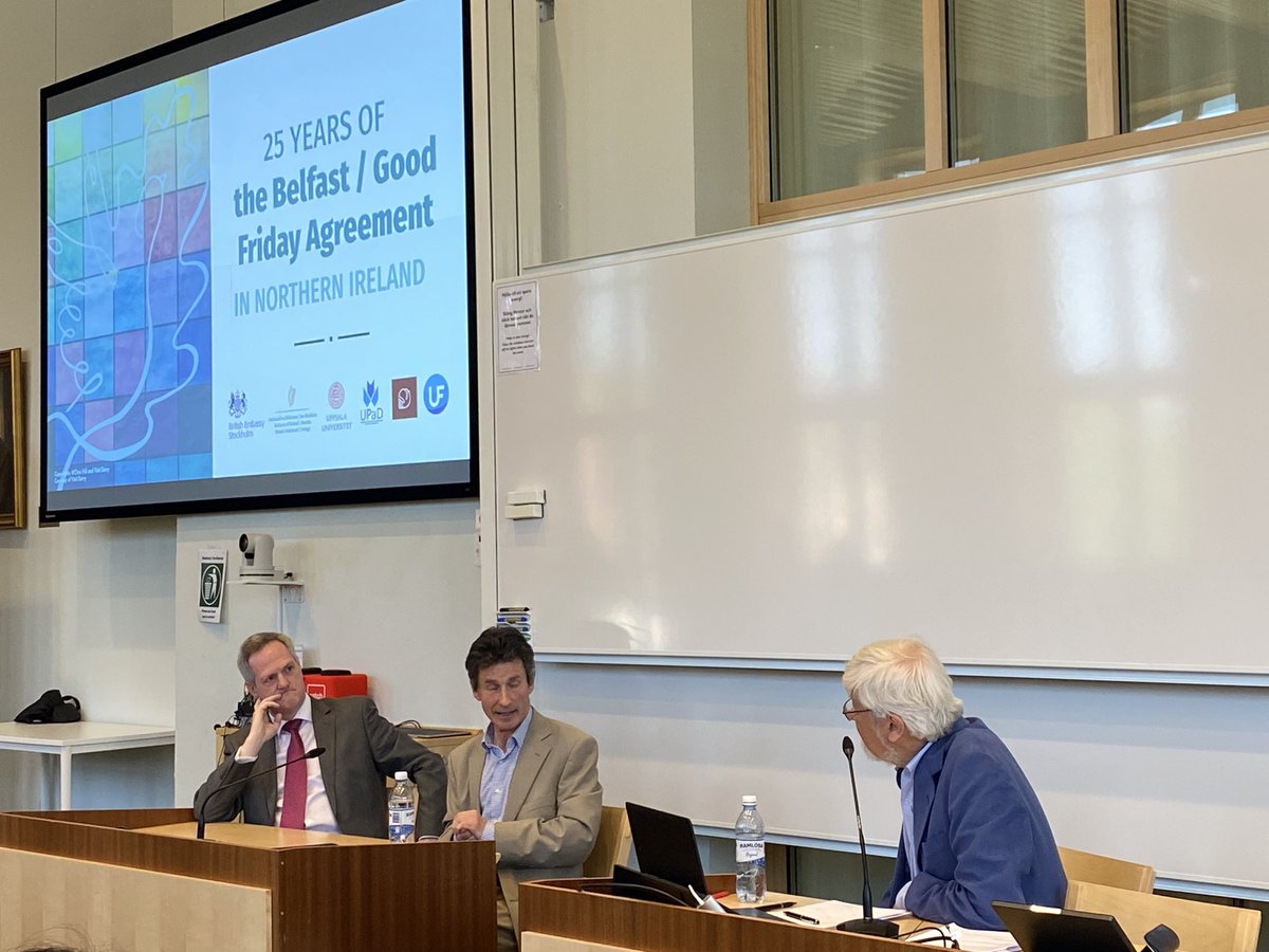 Fascinating discussion on the Good Friday Agreement @UU_Peace with thanks to Pat Hynes, Peter Wallensteen and @markdevenport for the perspectives. Standing together with @JudithMGough to affirm our commitment to the the GFA and the peace process. #GFA25