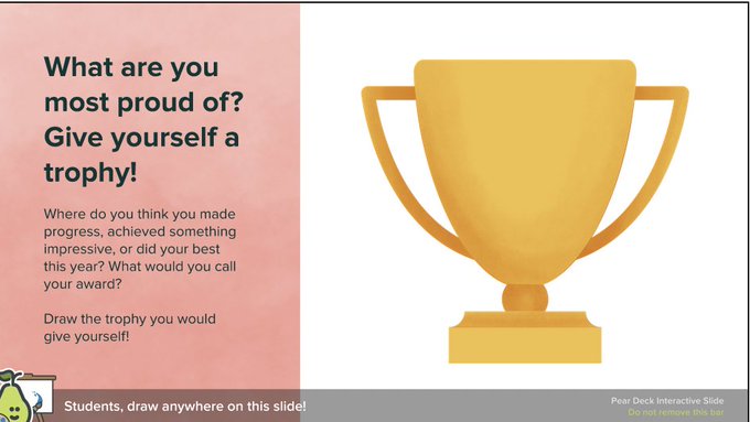 technologylaura's tweet photo. Celebrating the End of the School Year with
@PearDeck!
This set of interactive templates was designed to help your students celebrate and honor the school year as it comes to a close. https://t.co/p7yAitv6eL #PPT #GoogleSlide #FREE #edtech #teachinglife #teaching #teacher https://t.co/kB9204xYTU