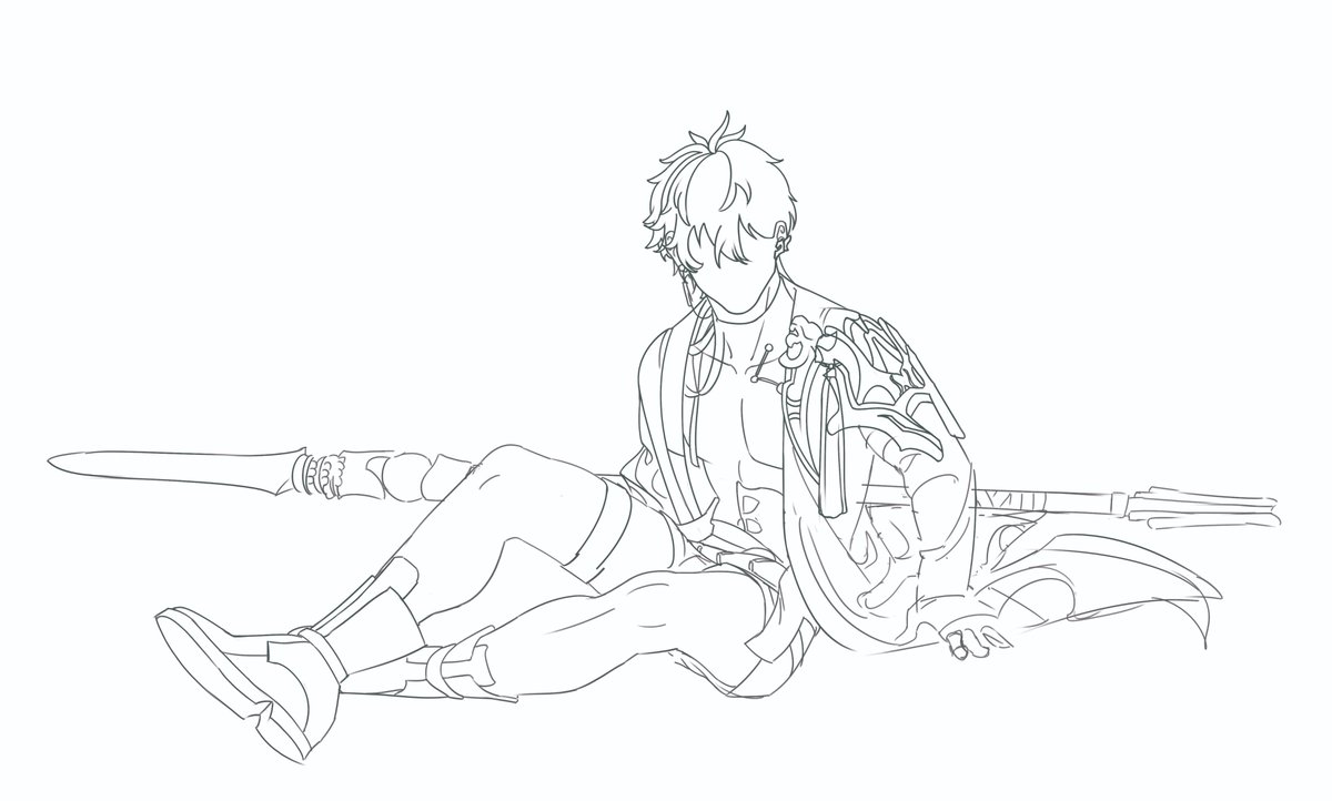 Shamelessly undressing a pretty boy!!/Just a little reminder that men don't wear ONLY pants😒
#WIP #hsr #danheng #HSRFanart