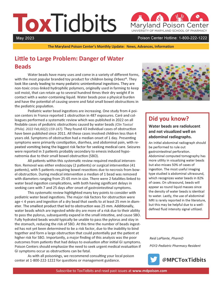 New ToxTidbits bit.ly/WaterBeadsTTB
