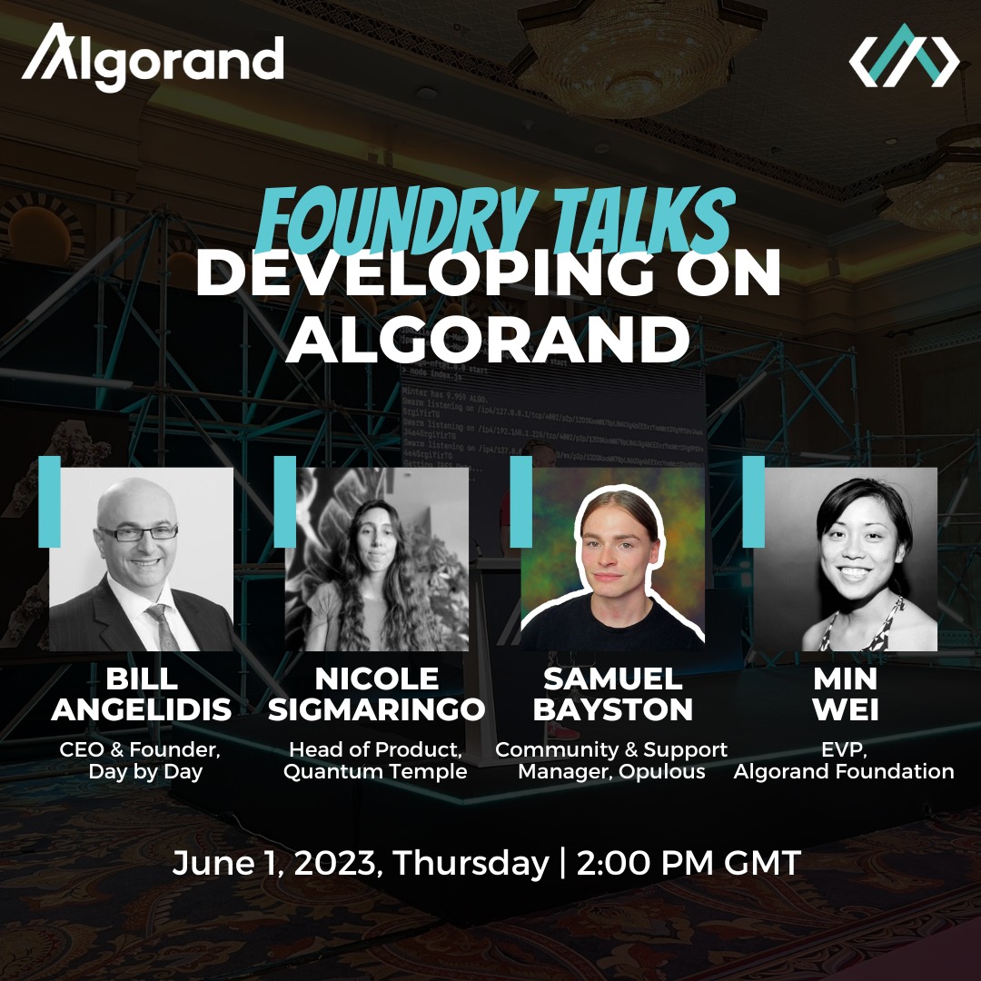 Algorand_UK's tweet photo. Do you want to know about the #blockchain's real-world impact?
Join @algo_foundry #FoundryTalk series with @quantum_temple @DayByDayio @opulousapp and @AlgoFoundation.
https://t.co/TaqdkWw8hR
#AlgoUK #Algorand https://t.co/dE40vE9Hsc