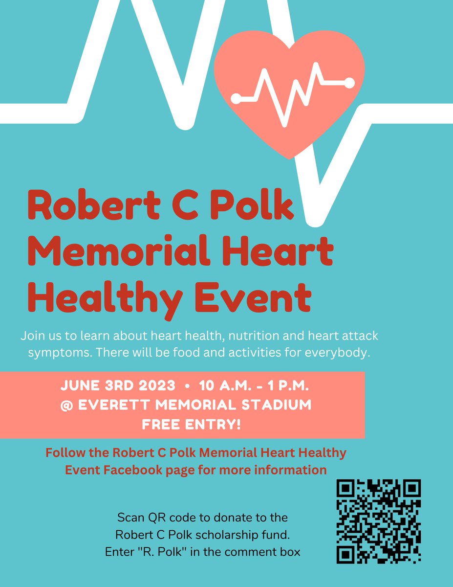 1520KXA's tweet photo. June 3rd from 10 AM to 1 PM at the Everett Memorial Stadium there is a Heart Healthy Event!

Come down to learn about heart health, nutrition, and heart attack symptoms.

#HeartHealth #everettwa https://t.co/zp3cd7UE7A