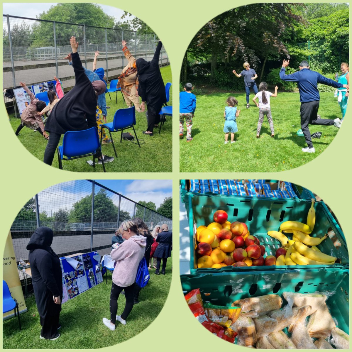 BameConnect's tweet photo. Fantastic family event in lovely Werneth park. Lots of fun activities encouraging people to #MoveMoreFeelBetter #zumba #yoga #walk #Oldham we enjoyed trying out the new gym equipment @WeActTogether @community_oak @YHOldham @YuvanisF @GmWalks @PTunited @CllrFida @Shoaboldham https://t.co/oJqeGpPl9U
