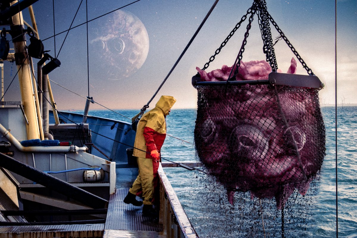Valdevia_Art's tweet photo. Concerns are mounting worldwide as flesh organisms grow unchecked.
Seeds that fell during our close encounter with living planetoid Xipe Totec are fusing and consuming everything around them.
Large swaths of the ocean floor being covered in flesh may lead to ecological disaster. https://t.co/kvJUlSlYwJ