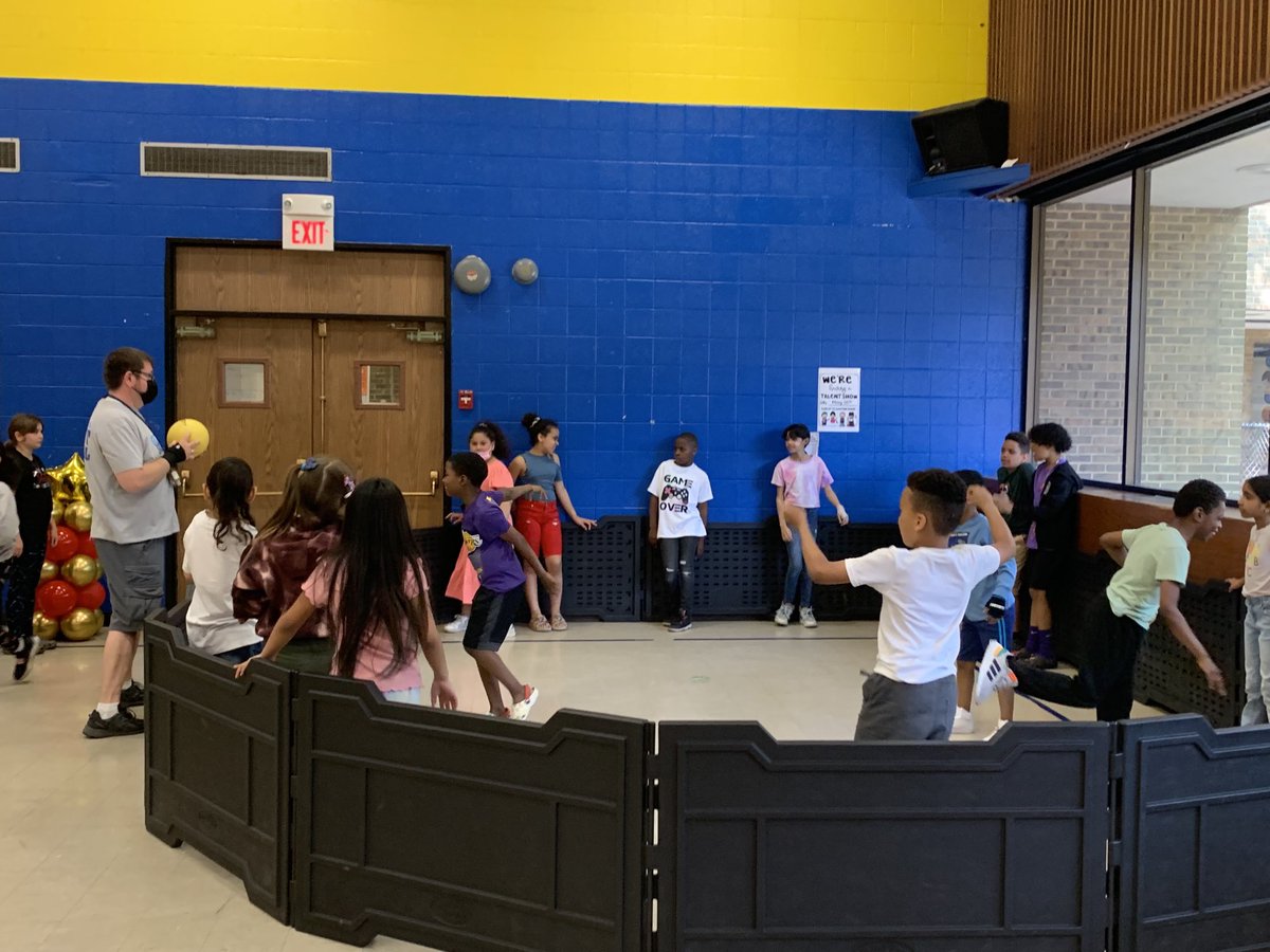 Field Day going on now inside and outside with fun games and music😎